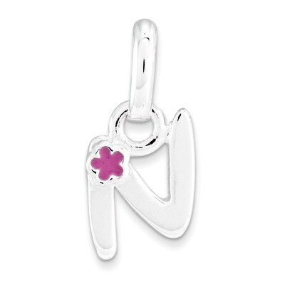 Letter N with Enamel Pendant Sterling Silver QC7935N, MPN: QC7935N, 191101466168