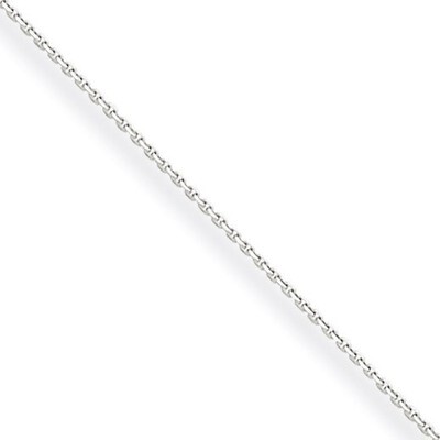0.5mm Solid Diamond-cut Cable Chain 14 Inch 10k White Gold 10PE145-14, MPN: 10PE145-14, 886774539843
