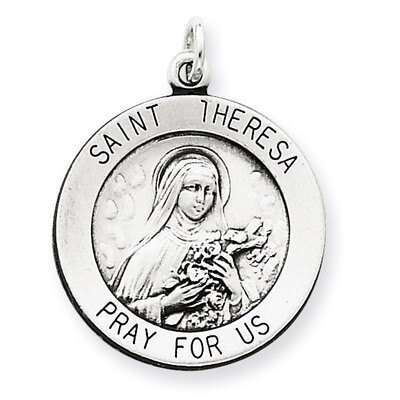 Saint Theresa Medal Sterling Silver QC3621, MPN: QC3621, 191101181962