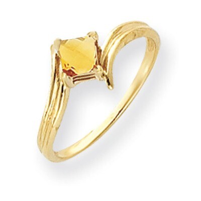 Citrine Ring 14k Gold 4mm Princess Cut Y4781CI, MPN: Y4781CI, 883957663135