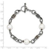 9.5-10mm Cultured Pearl 7.5 Inch Bracelet Sterling Silver &amp; 14k Gold QTC424, MPN: QTC424, 883957503…