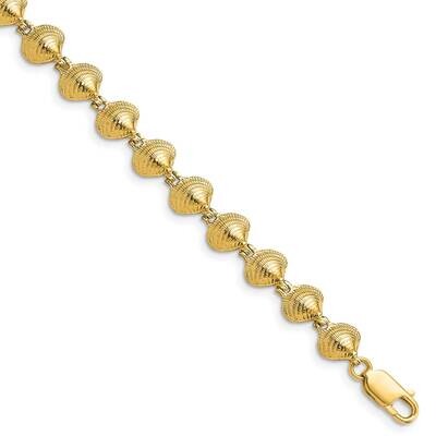 Clam Shell Bracelet 14k Gold FB1720-7, MPN: FB1720-7, 637218106318