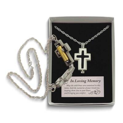 In Loving Memory Silver-tone Epoxy Ash Holder Cross 24 Inch Necklace GM24255, MPN: GM24255, 7855253…