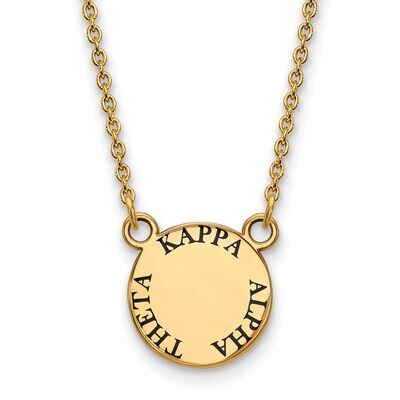 Kappa Alpha Theta Extra Small Enameled Pendant with 18 Inch Chain Gold-plated Silver GP014KAT-18, M…
