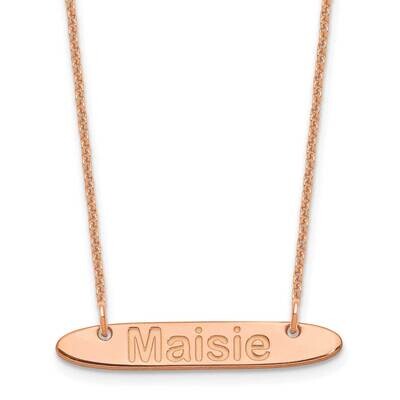 Polished Oblong Arial Rounded Bar Necklace 14k Rose Gold Small XNA1233R, MPN: XNA1233R,
