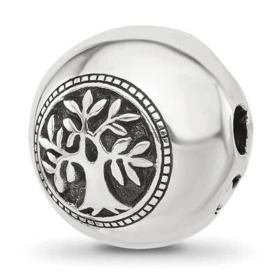 Polished Circle Tree of Life Hinged Bead Sterling Silver QRS4326, MPN: QRS4326,