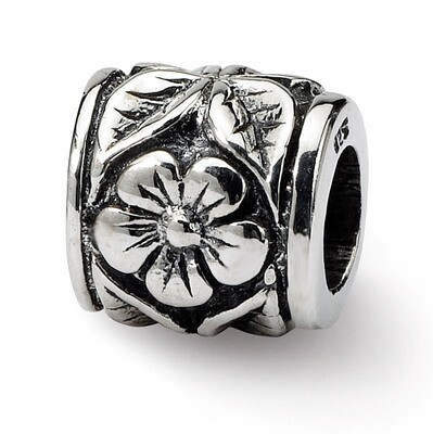 Floral Bead - Sterling Silver QRS234, MPN: QRS234, 883957721323