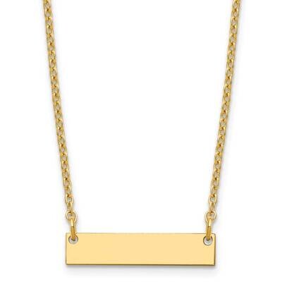 Small Polished Blank Bar Necklace Sterling Silver Gold-plated XNA1197GP, MPN: XNA1197GP,