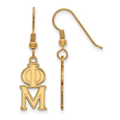 Phi Mu Dangle Medium Earrings Gold-plated Silver GP004PHM, MPN: GP004PHM, 886774898704