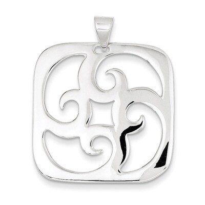 Square Swirl Pendant Sterling Silver QP1906, MPN: QP1906, 883957521763
