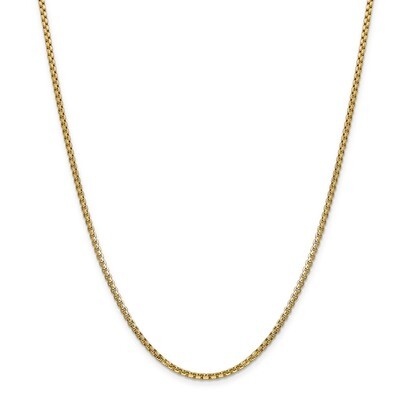20 Inch 2.45mm Hollow Round Box Chain 14k Gold BC142-20, MPN: BC142-20, 886774540061