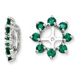 Created Emerald Earring Jacket Sterling Silver Rhodium QJ116MAY, MPN: QJ116MAY, 886774283166