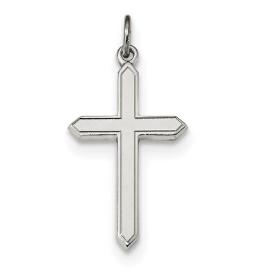 Satin Cross Pendant Sterling Silver Polished QC9039, MPN: QC9039, 886774030609