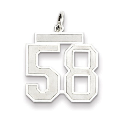 Pendant Number 58 Satin Sterling Silver Medium QPM58, MPN: QPM58, 883957127323