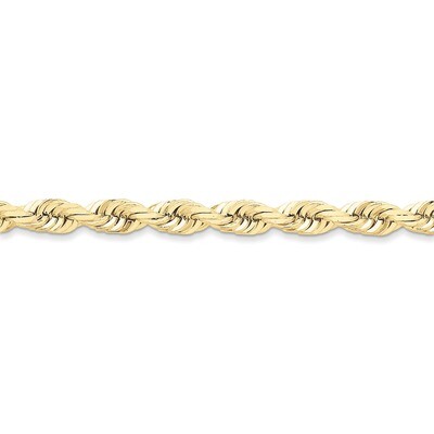 7mm Handmade Diamond-cut Rope Chain 9 Inch 10k Gold 10K050-9, MPN: 10K050-9, 886774400242