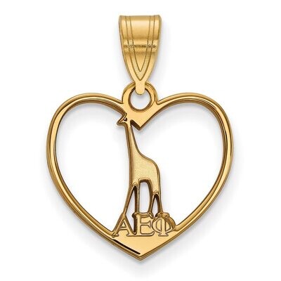 Alpha Epsilon Phi Heart Pendant Gold-plated Silver GP040AEP, MPN: GP040AEP, 191101098208