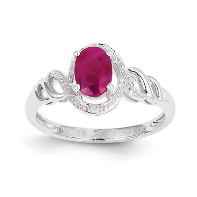 Genuine Ruby Diamond Ring 10k White Gold 10XB316, MPN: 10XB316, 883957345420