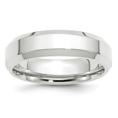 6mm Bevel Edge Comfort Fit Band 14k White Gold WBEC060 Engravable, MPN: WBEC060, 886774457093