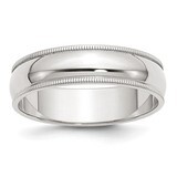 6mm Half Round Milgrain Band - Sterling Silver QWM060 by Chisel, MPN: QWM060, 883957260556