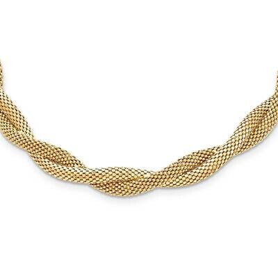 Sterling Silver YG Plate 2 Strand Braid Mesh Magnetic Clasp 16 necklace J288266240883