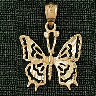 Dazzlers Jewelry Butterfly Pendant Necklace Charm Bracelet in Yellow, White or Rose Gold 3100, MPN:…