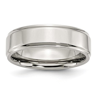 7mm Polished Band Stainless Steel Ridged Edge SR103 by Chisel, MPN: SR103, 886774422466