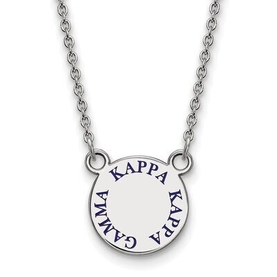 Kappa Kappa Gamma Extra Small Enameled Pendant with 18 Inch Chain Sterling Silver SS014KKG-18, MPN:…