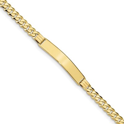 7 Inch Flat Curb Link ID Bracelet 10k Gold 10LID63-7, MPN: 10LID63-7, 191101598029