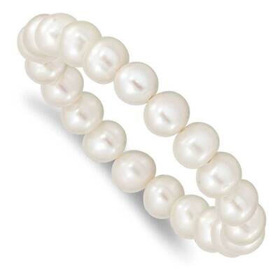 5-6mm White Egg Freshwater Cultured Stretch Bracelet Pearl QH5566 by Madi K, MPN: QH5566, 883957833…