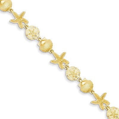 Seashell Theme Bracelet 7.5 Inch 14k Gold FB1142-7.5, MPN: FB1142-7.5, 637218064557