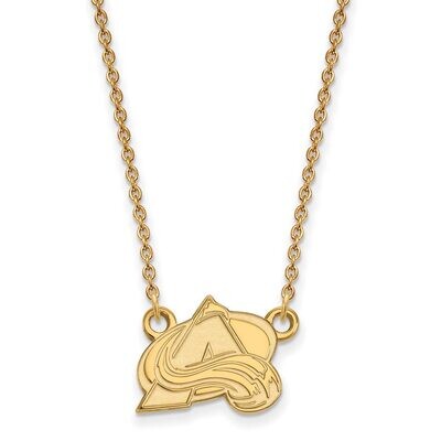 Colorado Avalanche Small Pendant with Chain Necklace Gold-plated Silver GP013AVA-18, MPN: GP013AVA-…