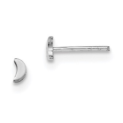 Child&#39;S Polished Half Moon Post Earrings Sterling Silver Rhodium-plated QE11254, MPN: QE11254, 1911…