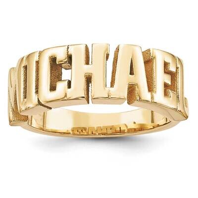 Casted High Polish Name Ring Gold-plated Silver XNR53GP, MPN: XNR53GP, 191101392696