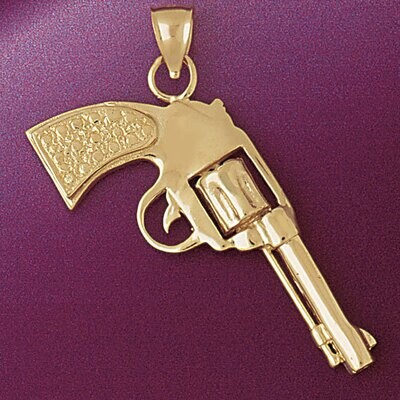 Dazzlers Jewelry Gun Pendant Necklace Charm Bracelet in Yellow, White or Rose Gold 4520, MPN: DZ-45…