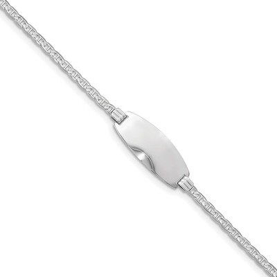 7 Inch Oval ID Anchor Bracelet 14k white Gold LID89W-7, MPN: LID89W-7, 883957724393