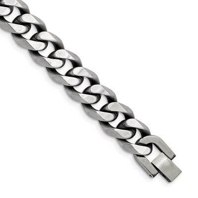 Brushed 13mm Curb 8.5 Inch Bracelet Stainless Steel Antiqued SRB2775-8.5, MPN: SRB2775-8.5, 1911018…