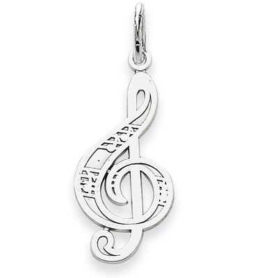 Treble Cleft Charm 14k White Gold WCH72, MPN: WCH72, 883957342870