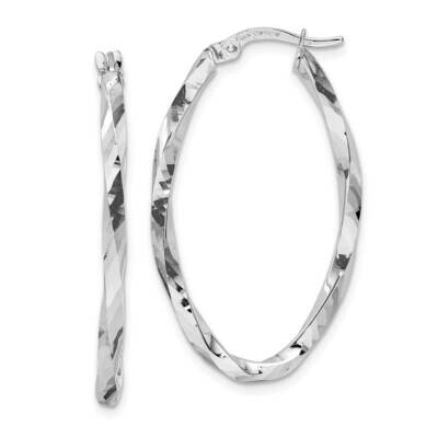 2.5x22x36mm Oval Hoop Earrings 14k White Gold Polished TF2087W, MPN: TF2087W, 883957988702