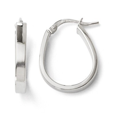 Leslie&#39;s Polished U-Shape Hoop Earrings - 14k White Gold HB-LE563, MPN: LE563, 883957023090