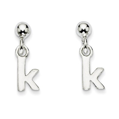 K Dangle Post Earrings Sterling Silver Polished QE6885K, MPN: QE6885K, 883957501604
