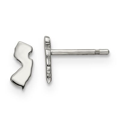 New Jersey State Small Earrings Sterling Silver Engravable XNE50SS-NJ, MPN: XNE50SS-NJ, 886774567150
