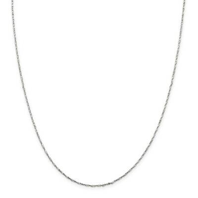 1.2mm Twisted Serpentine Chain 22 Inch Sterling Silver QPE70-22, MPN: QPE70-22,