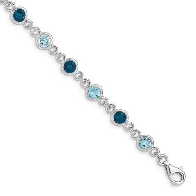 London and Light Swiss Blue Topaz Bracelet Sterling Silver Rhodium Plated QG5067-8, MPN: QG5067-8, …