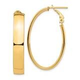 7mm Omega Back Oval Hoop Earrings 14k Gold High Polished PRE967, MPN: PRE967, 191101984990