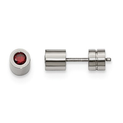 CZ Jan Birthstone Polished Post Earrings Stainless Steel SRE997 by Chisel, MPN: SRE997, 191101645235