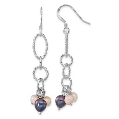 White &amp; Black Fw Cultured Pearl Dangle Earrings Sterling Silver Polished QE5093, MPN: QE5093, 88395…