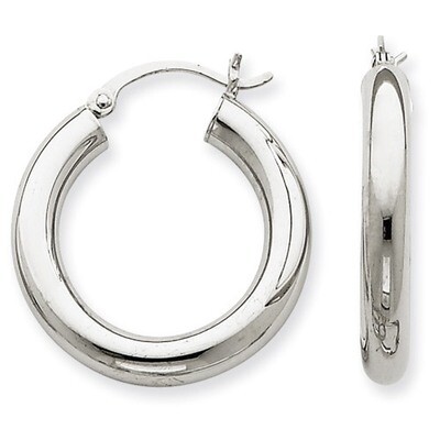 4mm Lightweight Round Hoop Earrings 14k Gold Polished T861L, MPN: T861L, 883957287058