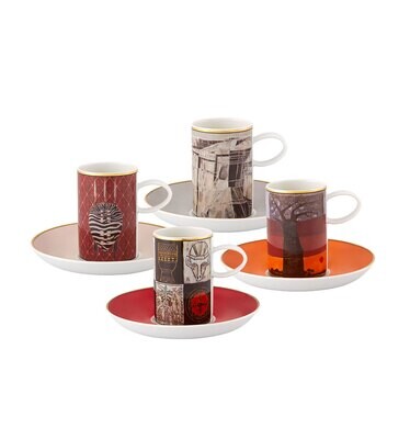 Vista Alegre Afrika Set Of 4 Expresso Cups and Saucer 21133431, MPN: 21133431, 5605414013285