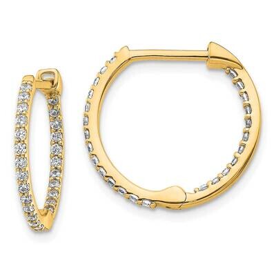 In &amp; Out Hinged Hoop Earrings 14k Gold Diamond EM5425-050-YA, MPN: EM5425-050-YA, 883957272610