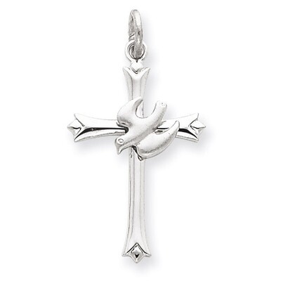 Holy Spirit Cross with Dove Charm Sterling Silver QC1916, MPN: QC1916, 886774107110